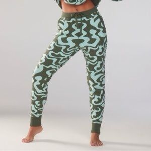 Savage X Fenty Lit Leisure Unisex Green and Light Blue Camouflage Joggers
